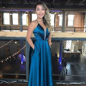 Teal prom dress